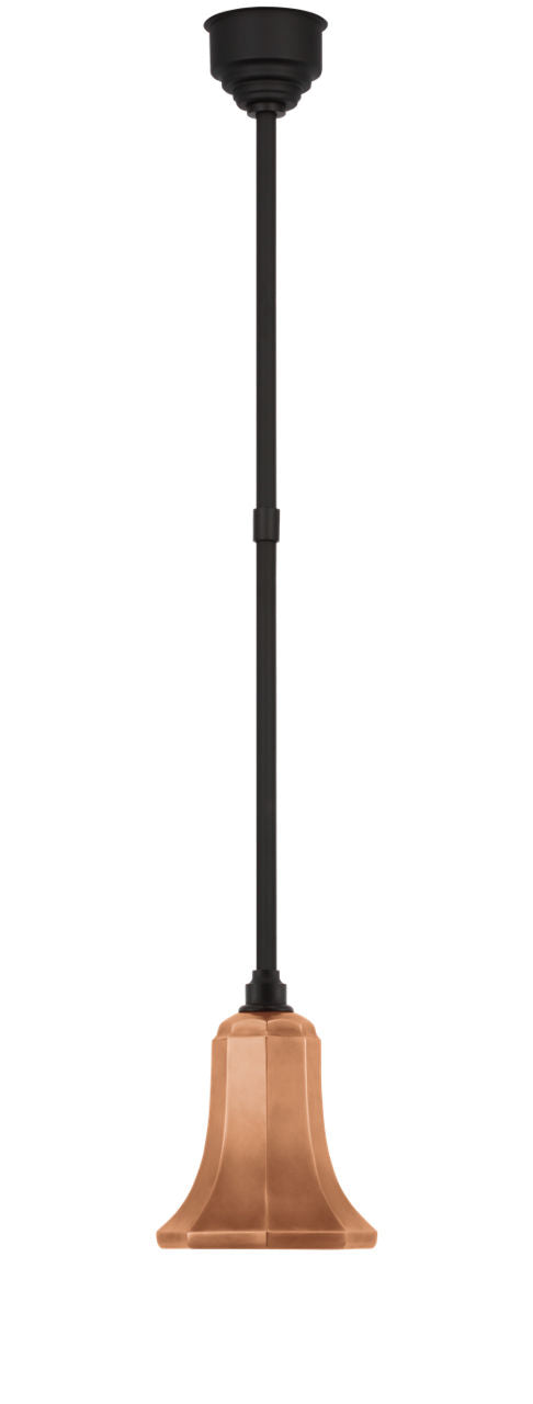 Academy Pendant | Matte Black | 7.5" Soft Copper Savannah Shade