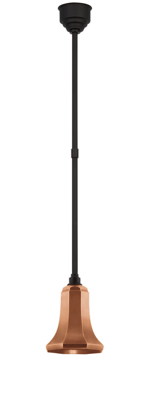 Academy Pendant | Matte Black | 7.5" Soft Copper Savannah Shade