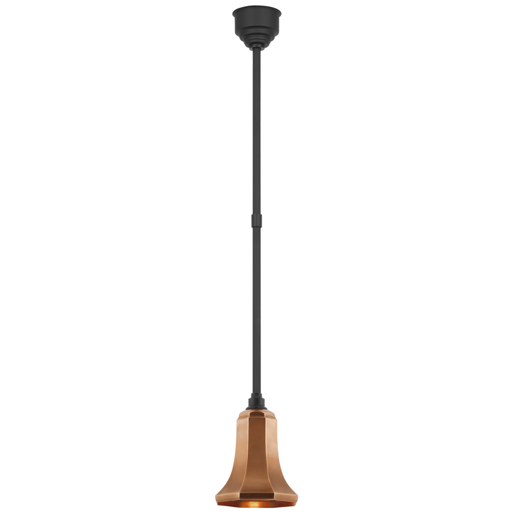 Academy Pendant | Matte Black | 7.5" Soft Copper Savannah Shade
