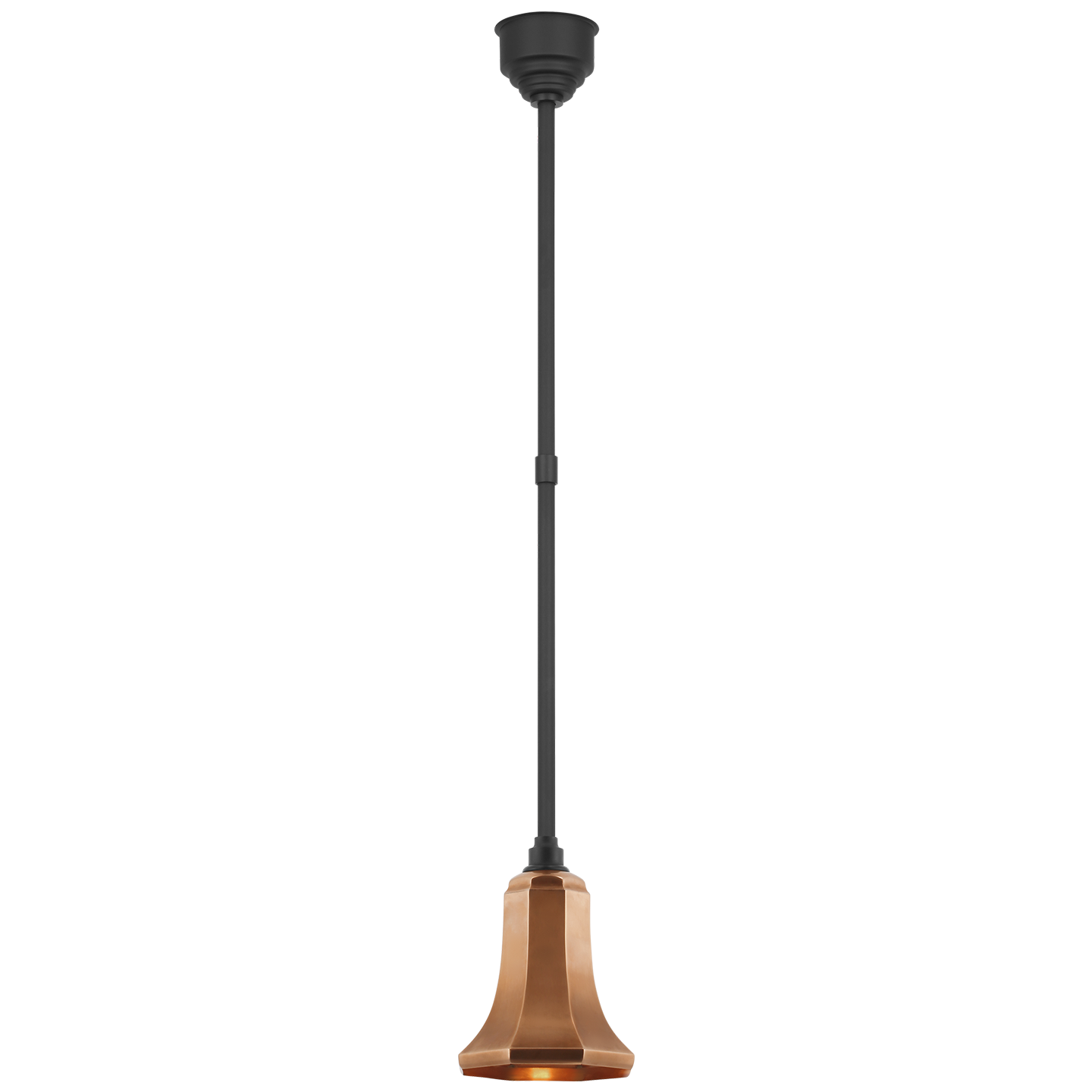 Academy Pendant | Matte Black | 7.5" Soft Copper Savannah Shade