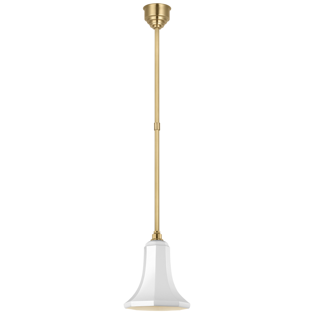 Academy Pendant | Hand-Rubbed Antique Brass | 9.25" White Savannah Shade