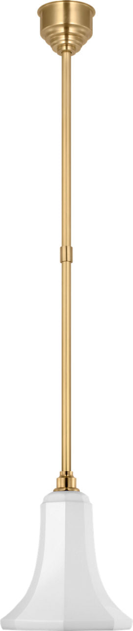 Academy Pendant | Hand-Rubbed Antique Brass | 9.25" White Savannah Shade