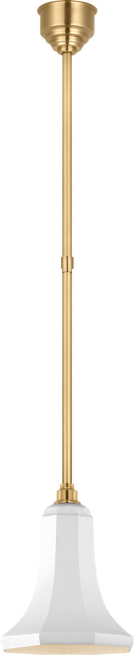 Academy Pendant | Hand-Rubbed Antique Brass | 9.25" White Savannah Shade
