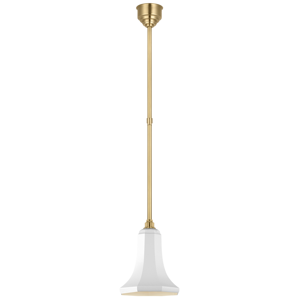 Academy Pendant | Hand-Rubbed Antique Brass | 9.25" White Savannah Shade