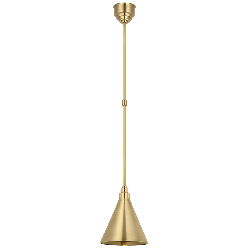 Academy Pendant | Hand-Rubbed Antique Brass | 9" Conical Savannah Shade