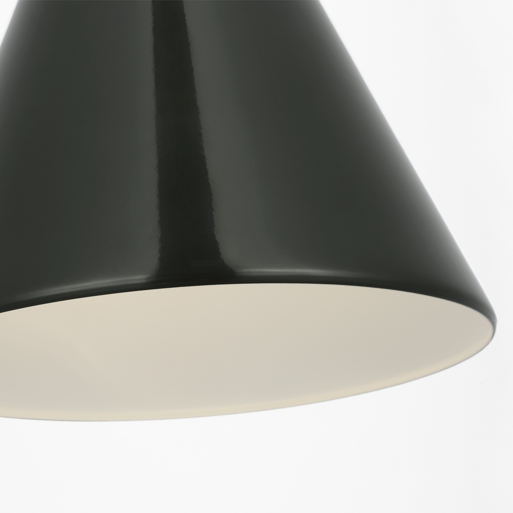 Academy Pendant | Matte Black | 9" Green Conical Savannah Shade