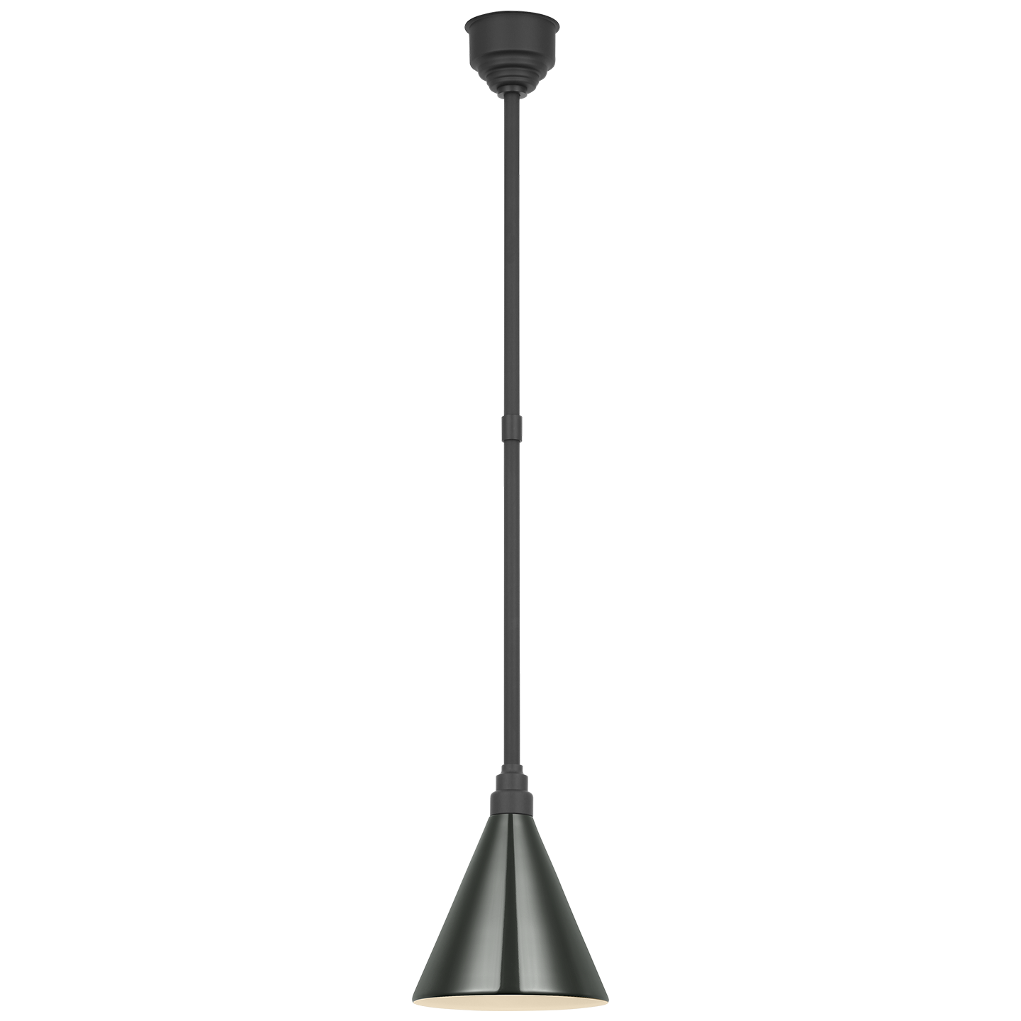 Academy Pendant | Matte Black | 9" Green Conical Savannah Shade