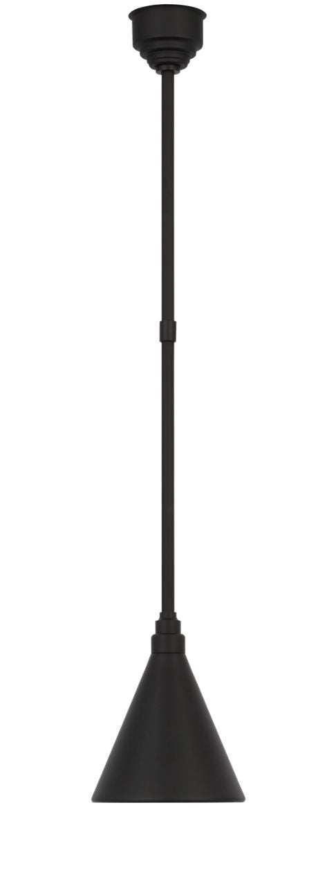 Academy Pendant | Matte Black | 9" Conical Savannah Shade