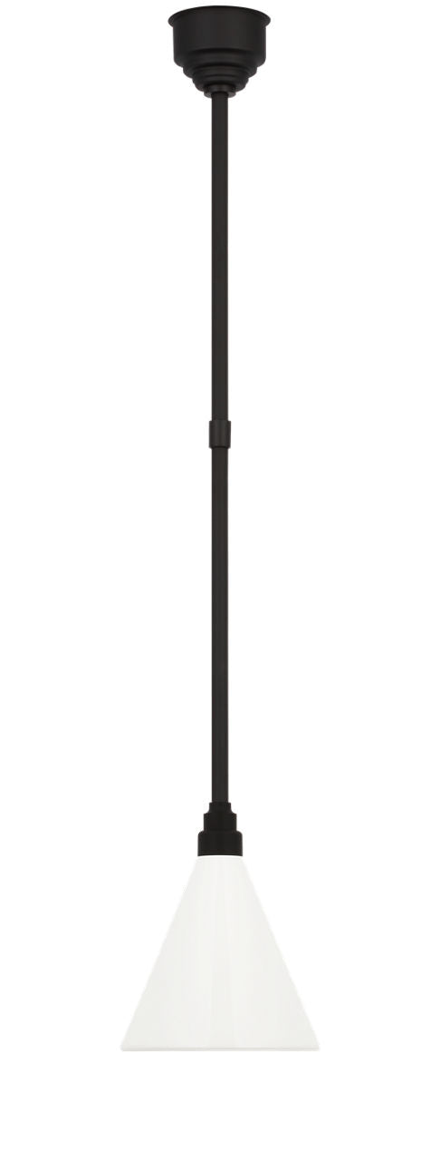 Academy Pendant | Matte Black | 9" White Conical Savannah Shade