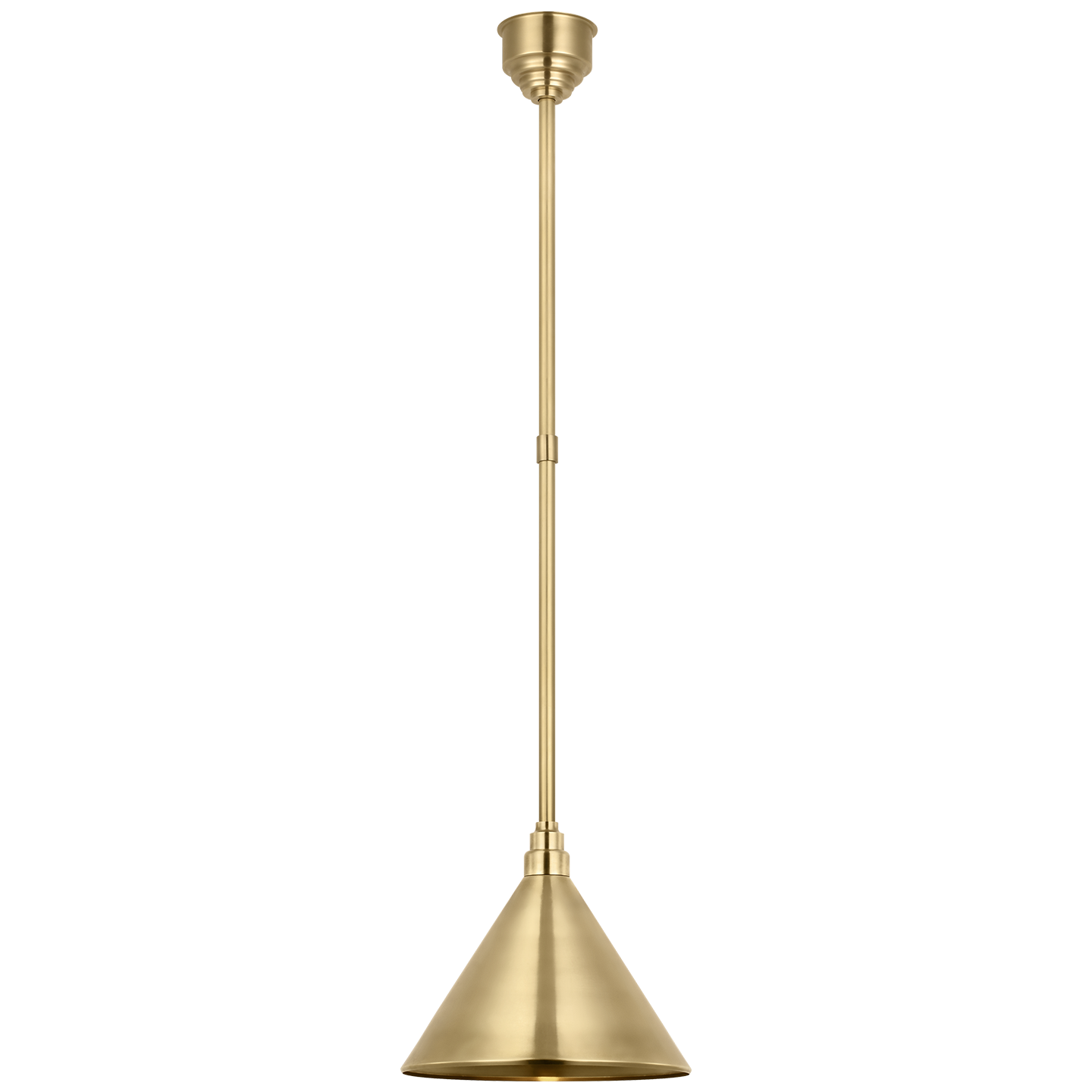 Academy Pendant | Hand-Rubbed Antique Brass | 12.5" Conical Savannah Shade