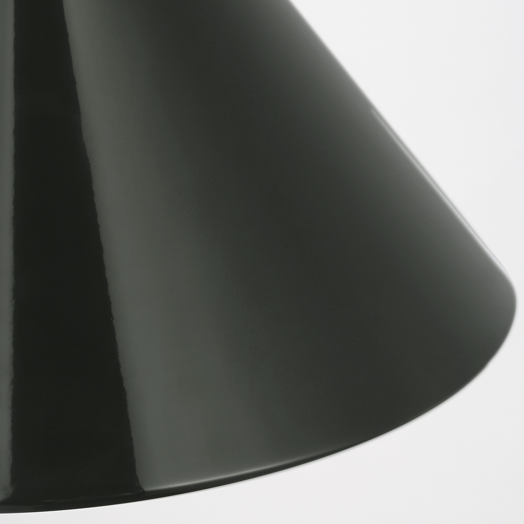 Academy Pendant | Matte Black | 12.5" Green Conical Savannah Shade