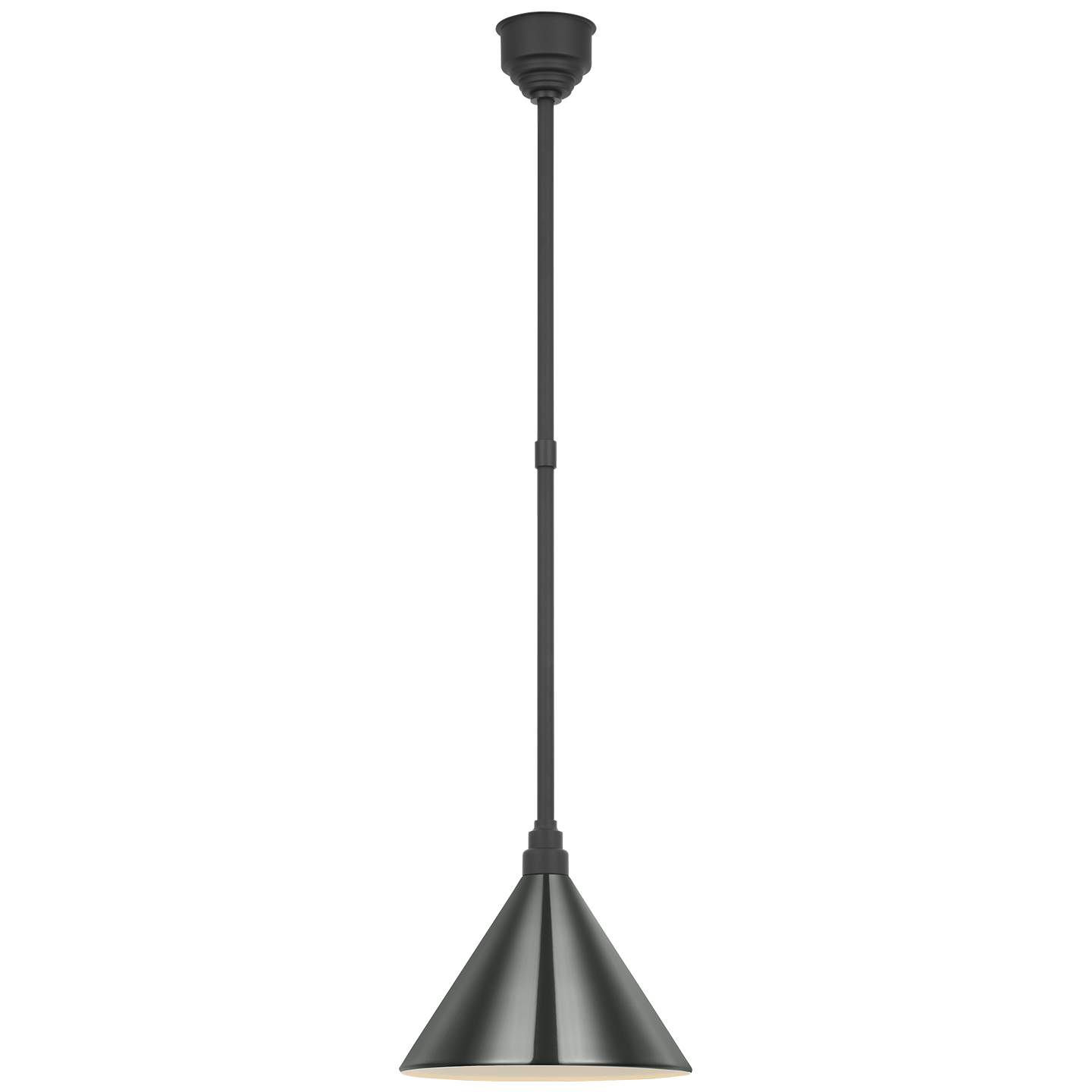 Academy Pendant | Matte Black | 12.5" Green Conical Savannah Shade