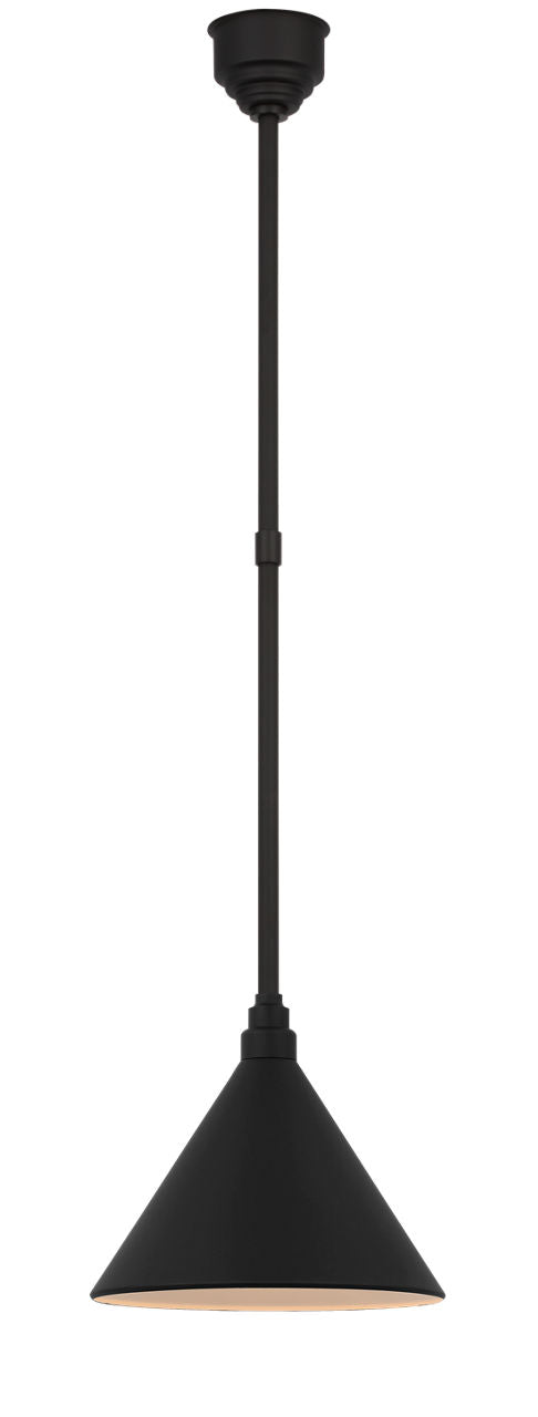 Academy Pendant | Matte Black | 12.5" Conical Savannah Shade