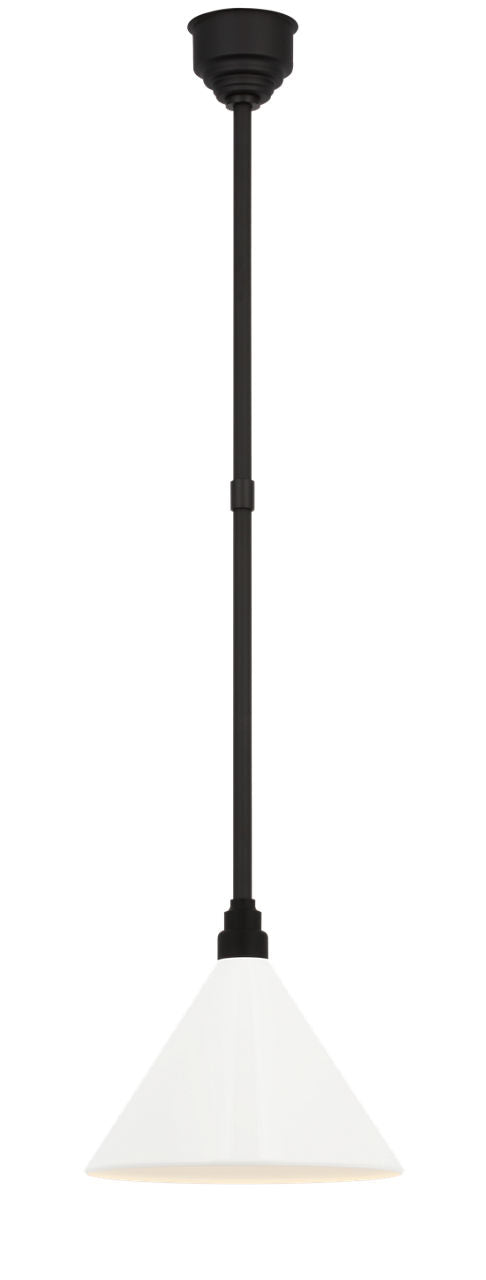 Academy Pendant | Matte Black | 12.5" White Conical Savannah Shade