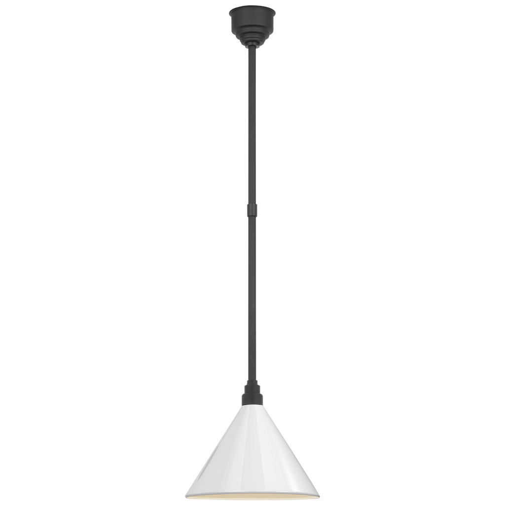 Academy Pendant | Matte Black | 12.5" White Conical Savannah Shade