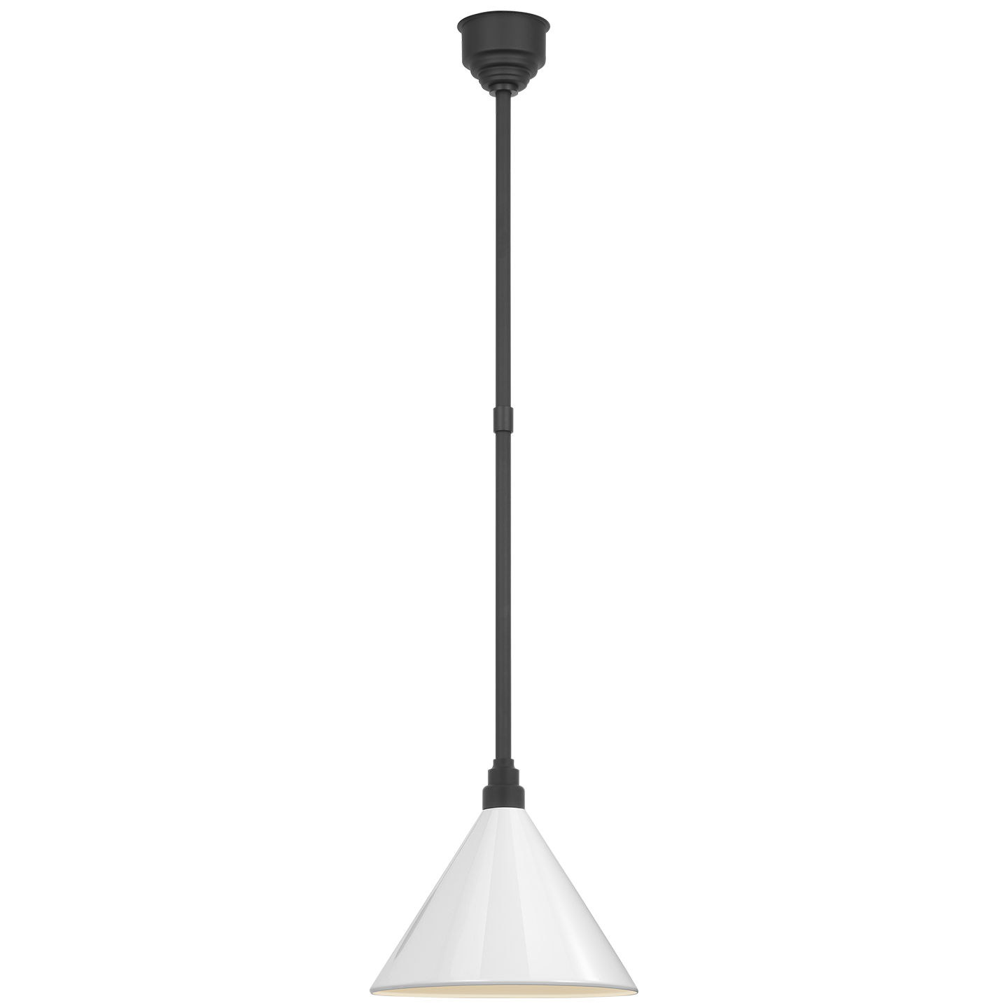 Academy Pendant | Matte Black | 12.5" White Conical Savannah Shade