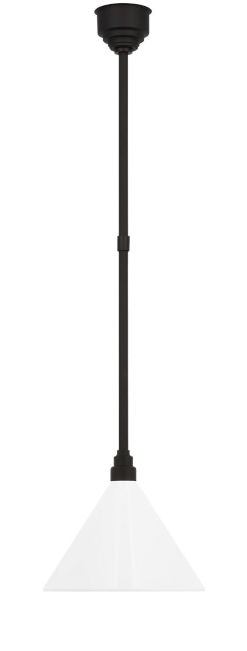 Academy Pendant | Matte Black | 12.5" White Conical Savannah Shade