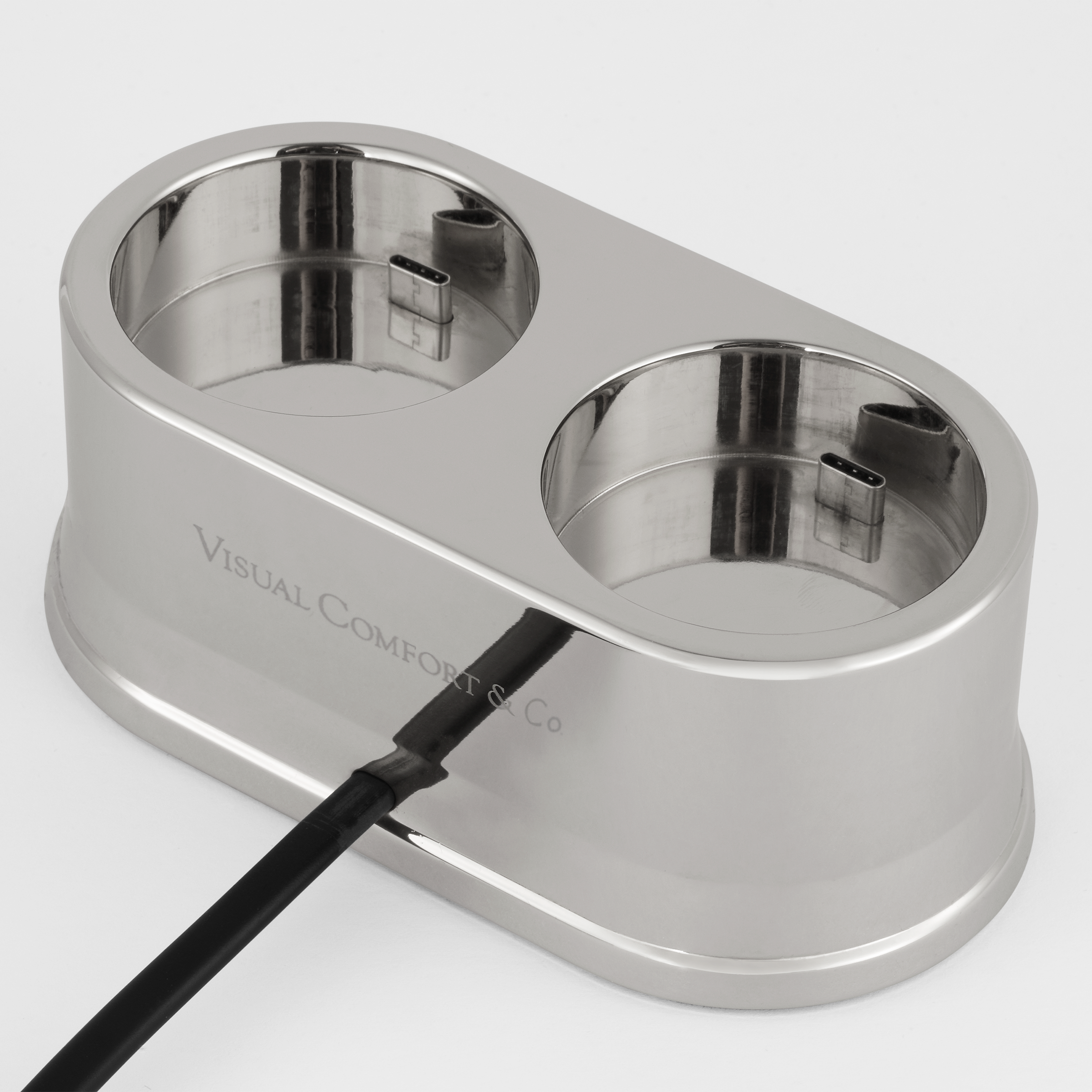 Double R45 Universal Charging Station | Nickel