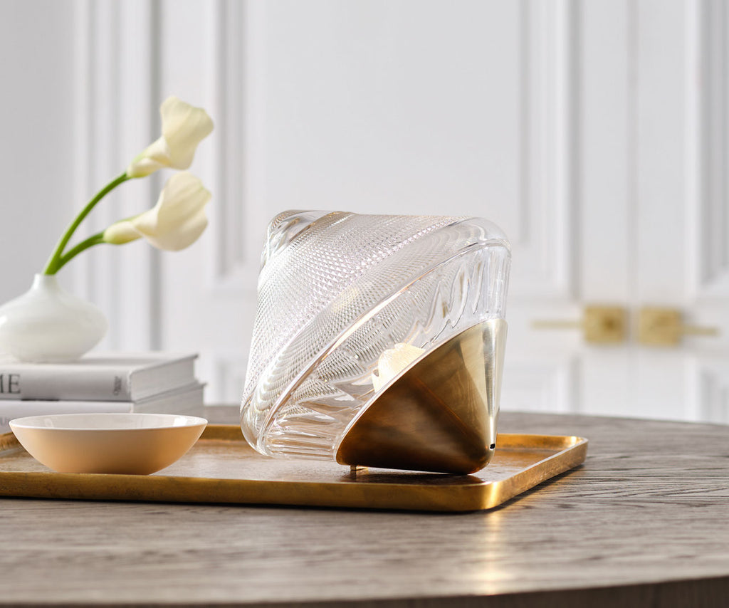 Copper Coast 12" Rechargeable Accent Light | Natural Brass | Clear Crystal