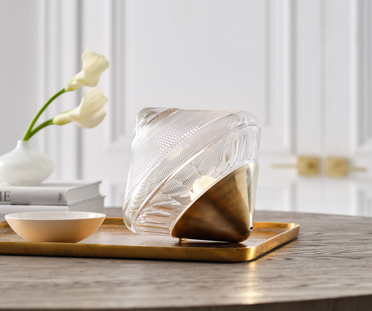 Copper Coast 12" Rechargeable Accent Light | Natural Brass | Clear Crystal