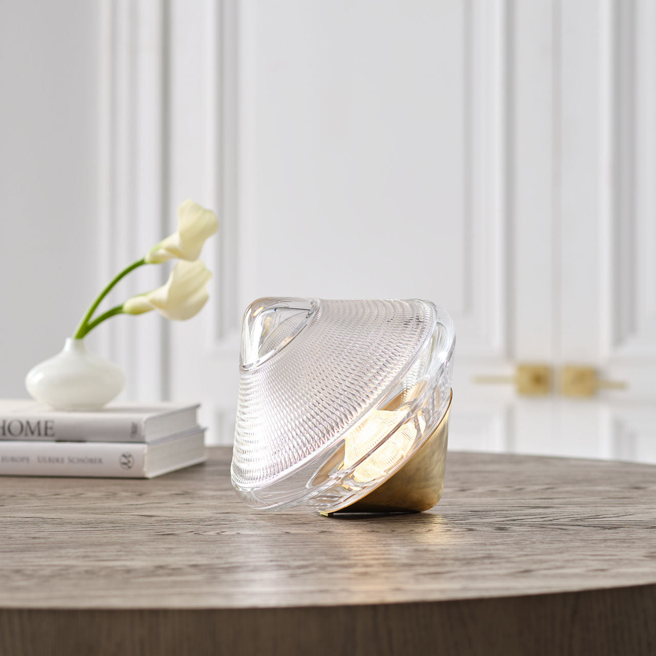 Copper Coast 12" Rechargeable Accent Light | Natural Brass | Clear Crystal