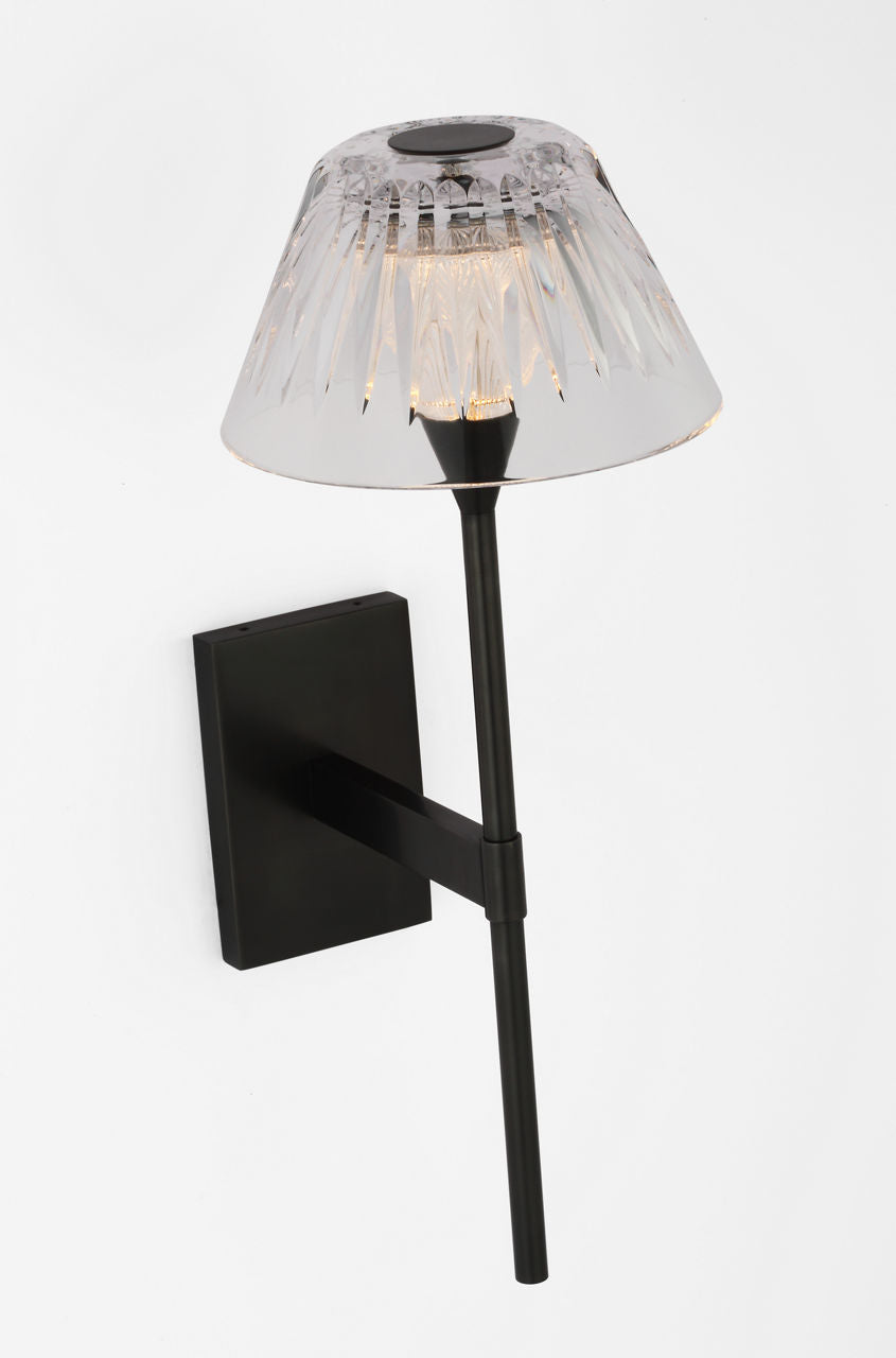 Blaze 14" Sconce | Bronze | Clear Crystal