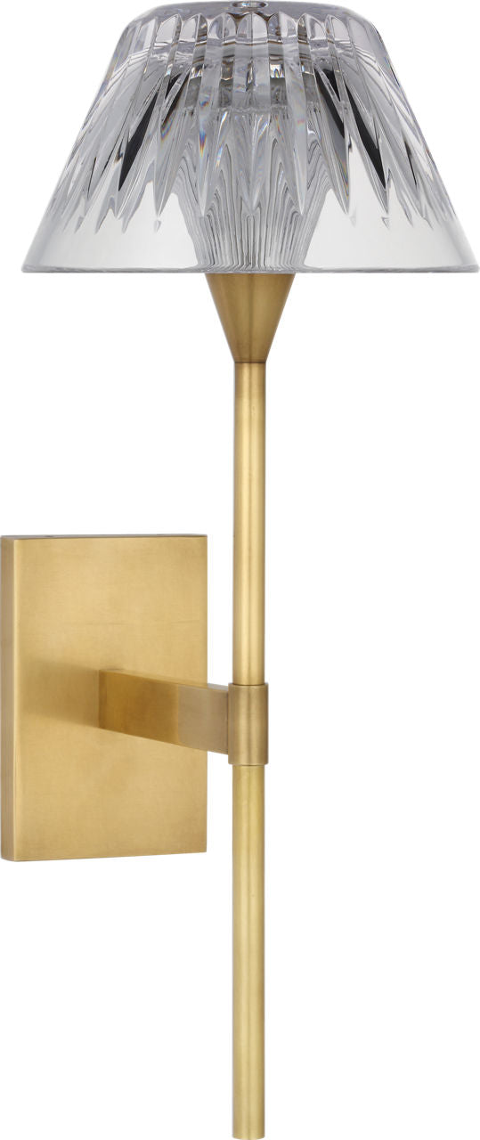 Blaze 14" Sconce | Natural Brass | Clear Crystal