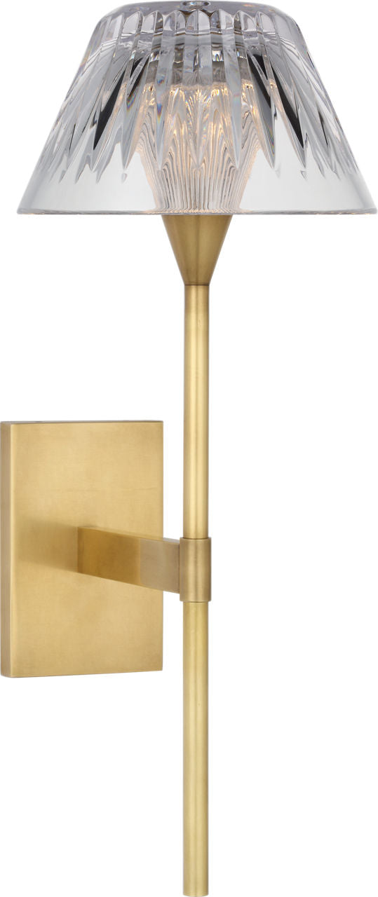Blaze 14" Sconce | Natural Brass | Clear Crystal