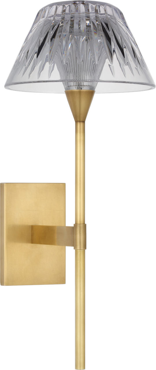 Blaze 14" Sconce | Natural Brass | Clear Crystal