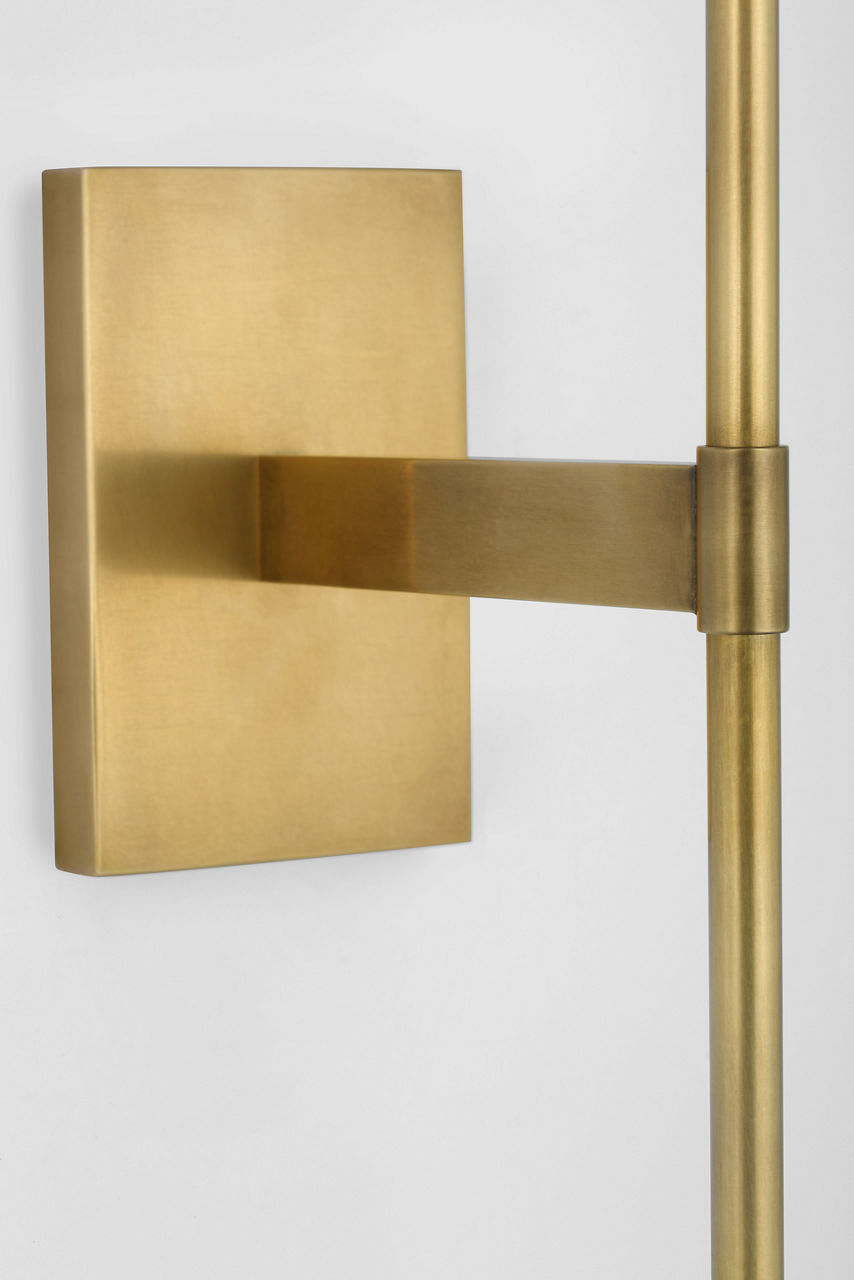 Blaze 14" Sconce | Natural Brass | Clear Crystal
