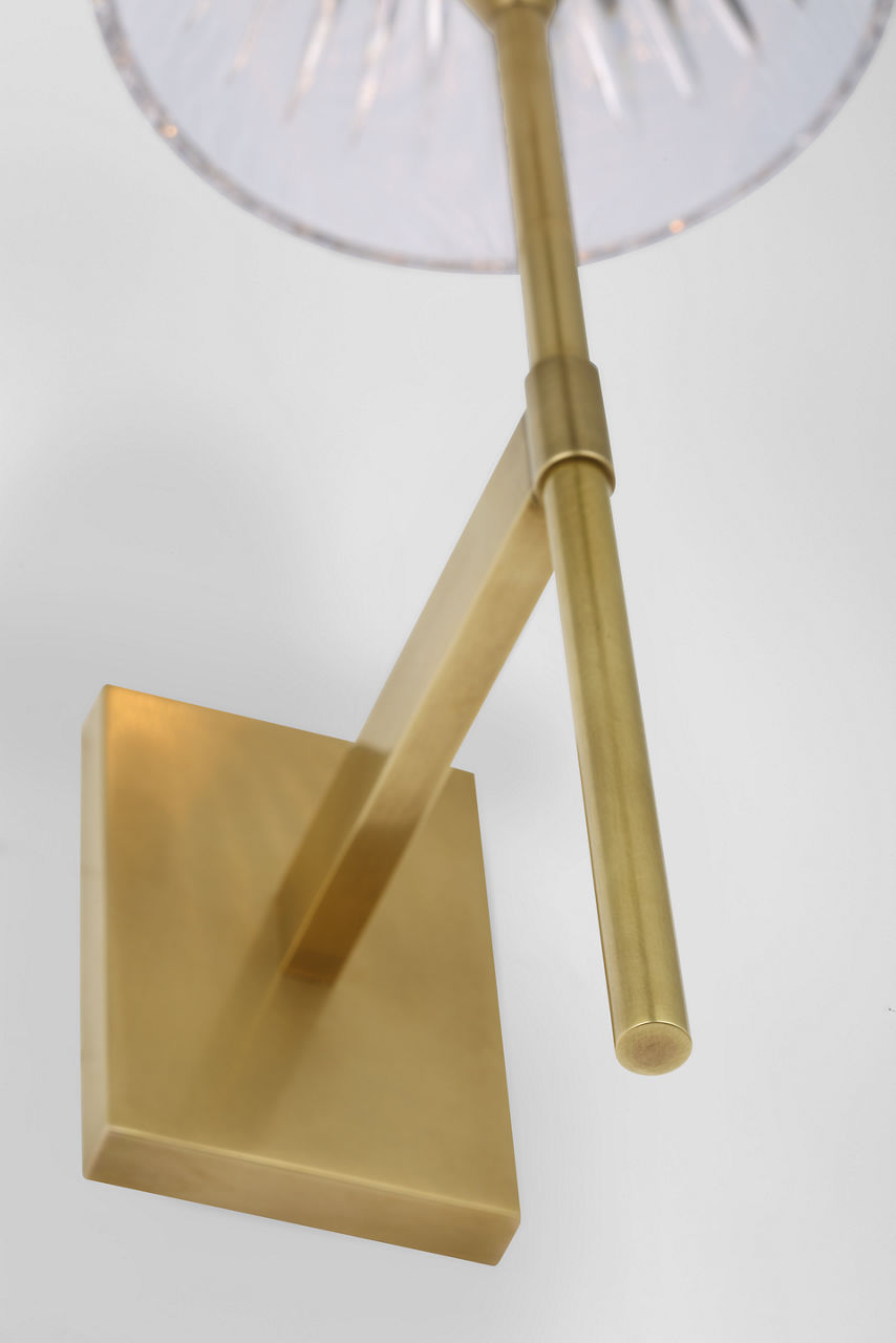 Blaze 14" Sconce | Natural Brass | Clear Crystal