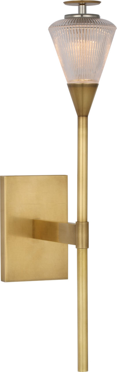 Blaze 14" Sconce | Natural Brass | Clear Crystal