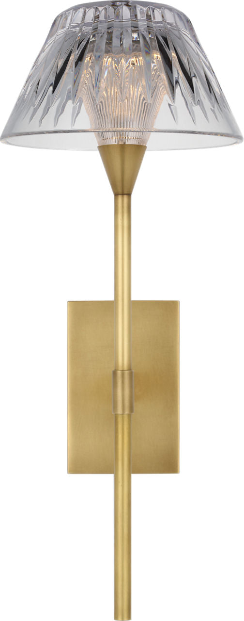 Blaze 14" Sconce | Natural Brass | Clear Crystal