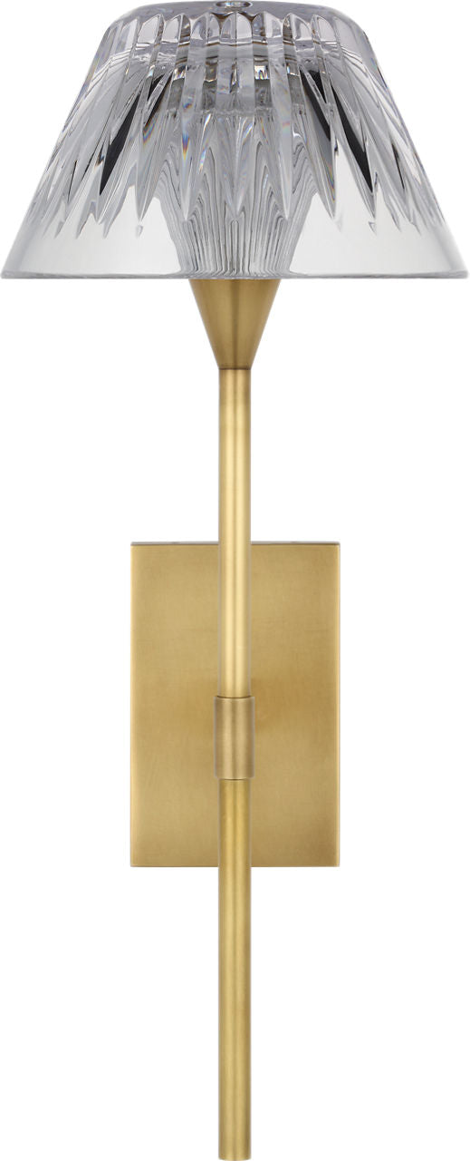 Blaze 14" Sconce | Natural Brass | Clear Crystal