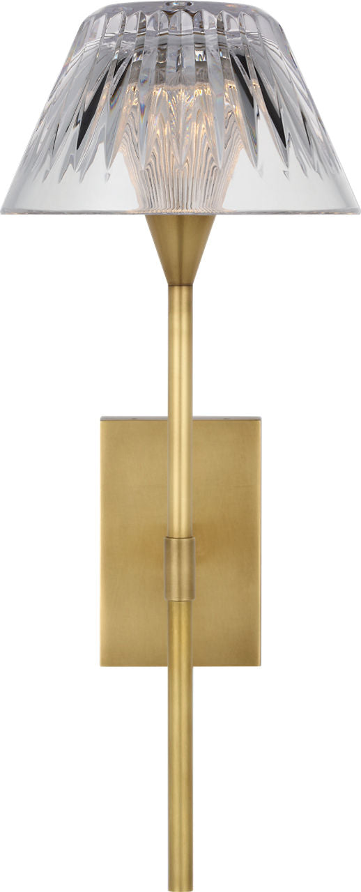 Blaze 14" Sconce | Natural Brass | Clear Crystal