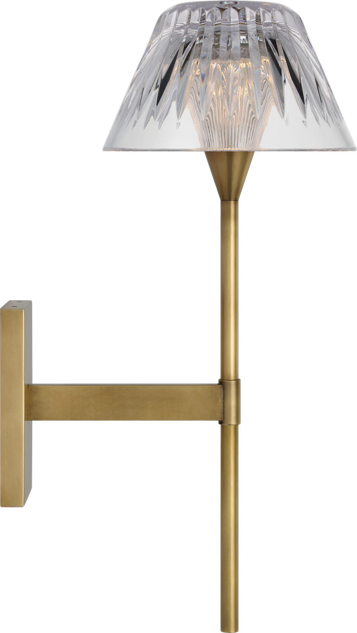 Blaze 14" Sconce | Natural Brass | Clear Crystal