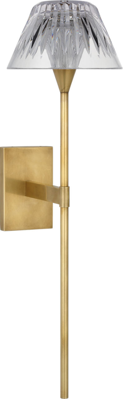 Blaze 19" Tail Sconce | Natural Brass | Clear Crystal