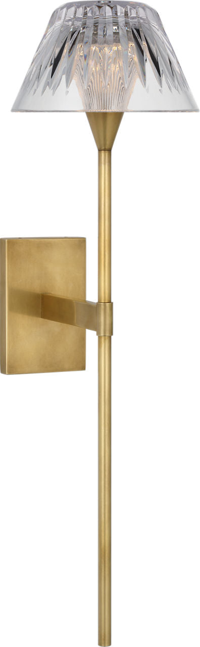 Blaze 19" Tail Sconce | Natural Brass | Clear Crystal