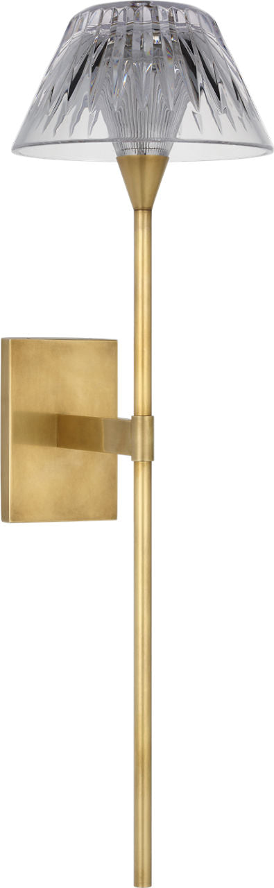 Blaze 19" Tail Sconce | Natural Brass | Clear Crystal