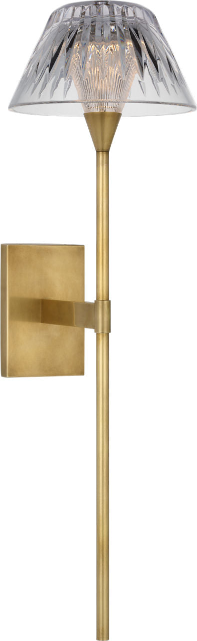 Blaze 19" Tail Sconce | Natural Brass | Clear Crystal