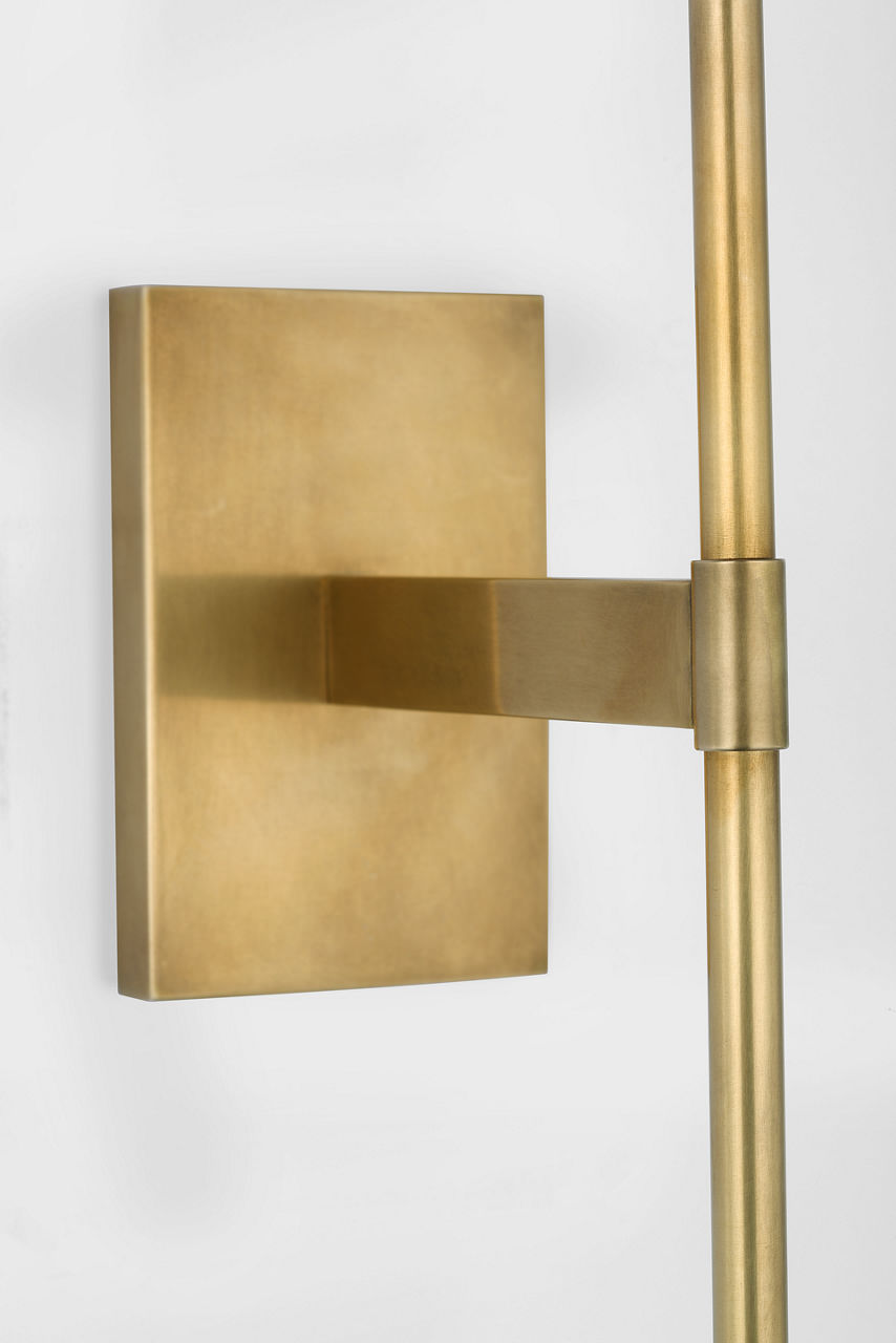 Blaze 19" Tail Sconce | Natural Brass | Clear Crystal