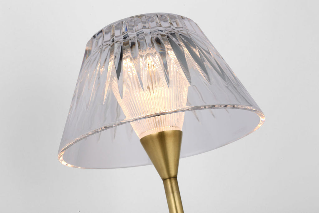Blaze 19" Tail Sconce | Natural Brass | Clear Crystal