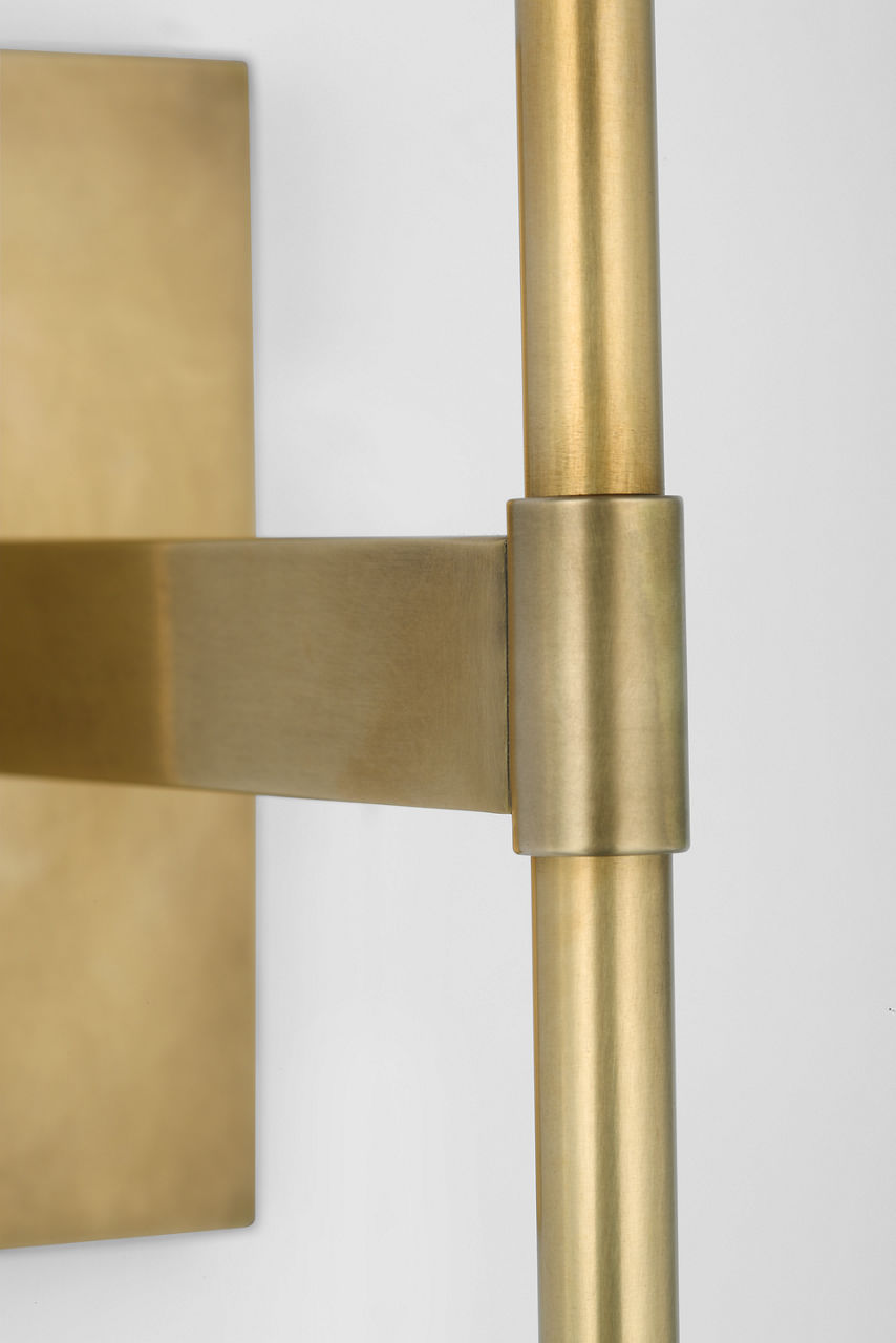 Blaze 19" Tail Sconce | Natural Brass | Clear Crystal