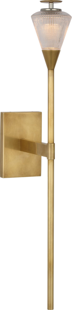 Blaze 19" Tail Sconce | Natural Brass | Clear Crystal
