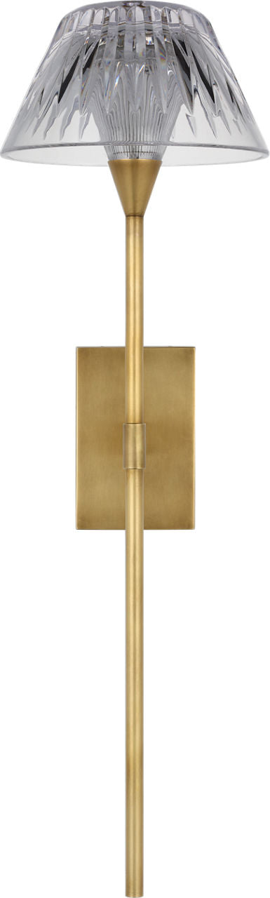 Blaze 19" Tail Sconce | Natural Brass | Clear Crystal