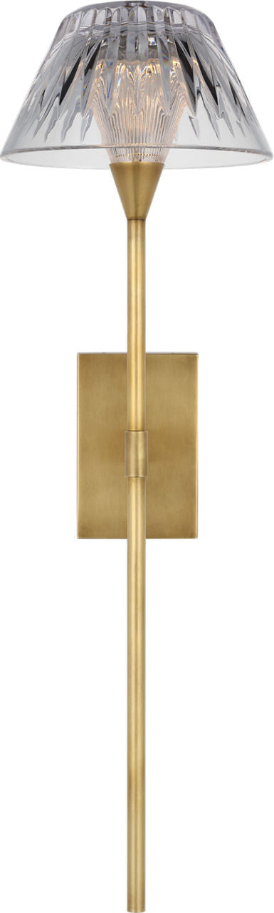 Blaze 19" Tail Sconce | Natural Brass | Clear Crystal