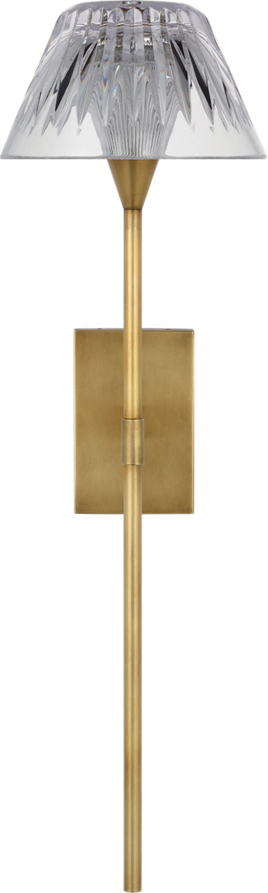Blaze 19" Tail Sconce | Natural Brass | Clear Crystal