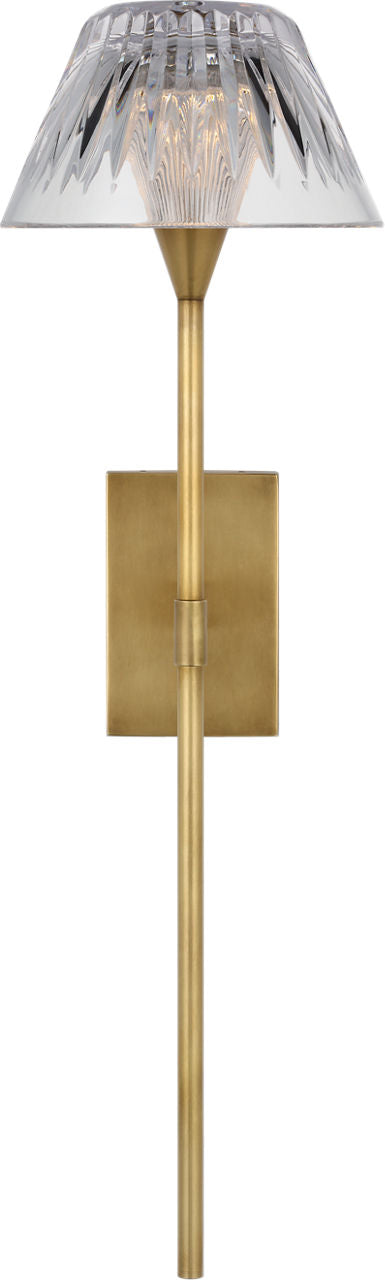 Blaze 19" Tail Sconce | Natural Brass | Clear Crystal