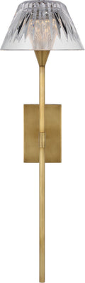 Blaze 19" Tail Sconce | Natural Brass | Clear Crystal