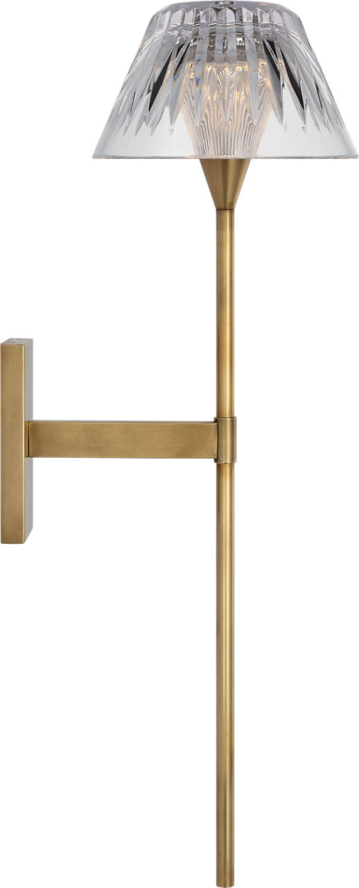 Blaze 19" Tail Sconce | Natural Brass | Clear Crystal